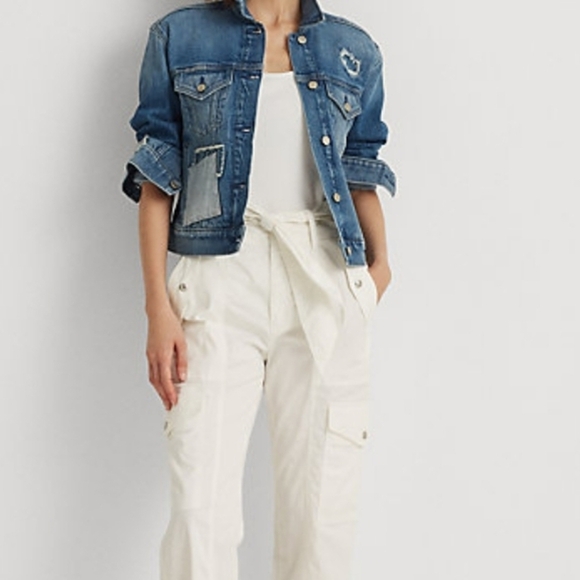 Ralph Lauren Blue Denim Jacket with Patch Accents